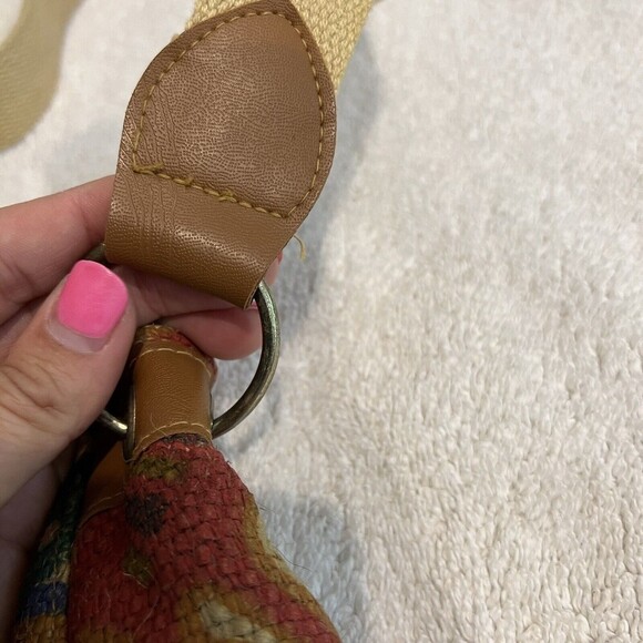 Vintage Burlap Ethnic Animal Crossbody Tote Bag Women’s Colorful Zipped - Picture 7 of 16